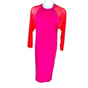 NWT Nina Parker Hour Glass Body Con Dress Pink And Orange Size 3XL